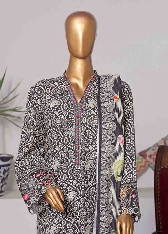 Bin Saeed Fabric - WKE-057 C -3 Piece Khaddar Embroidered Stitched Suit