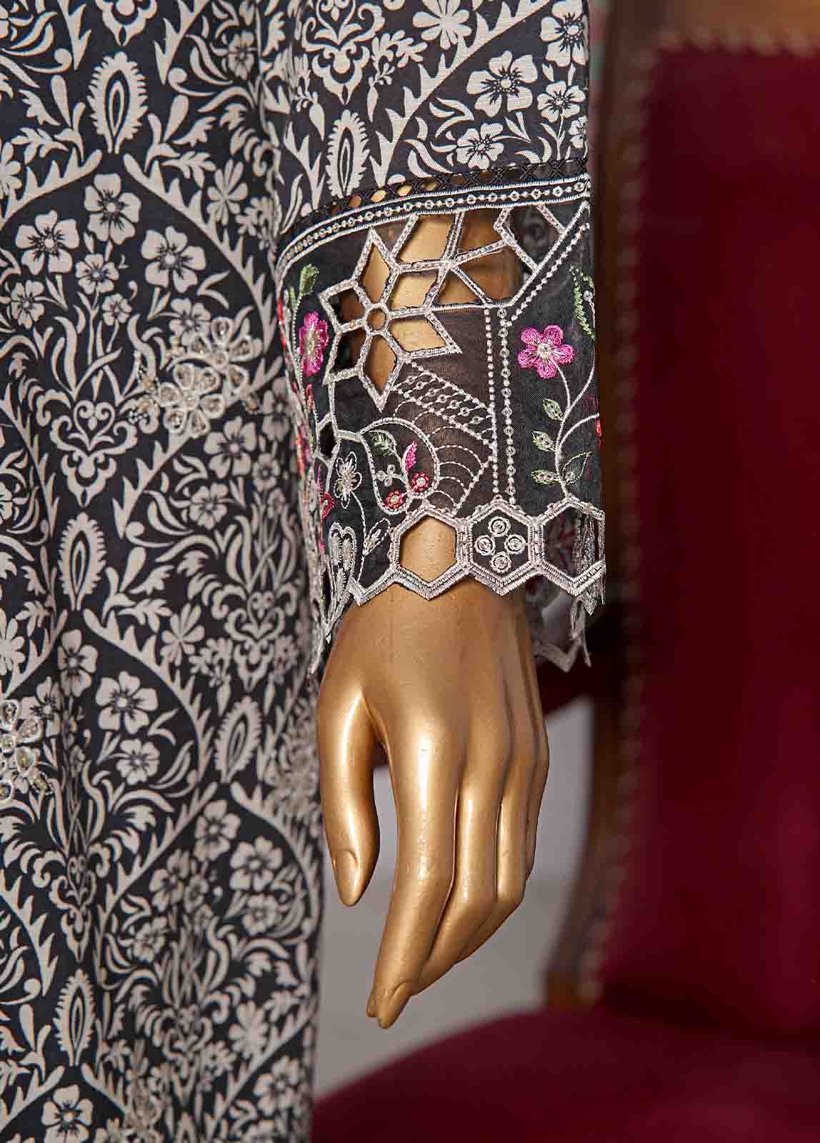 Bin Saeed Fabric - WKE-057 C -3 Piece Khaddar Embroidered Stitched Suit