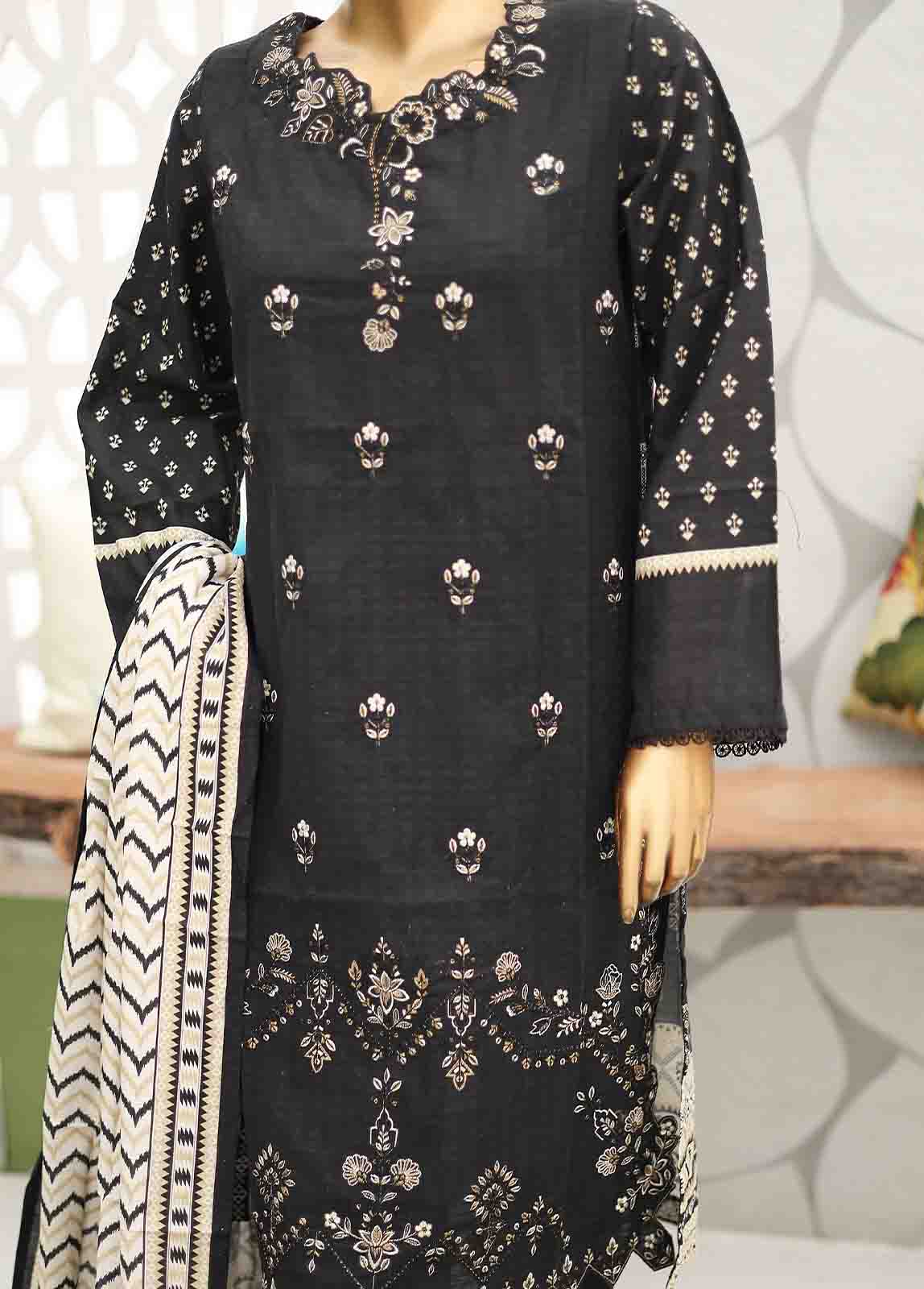 Bin Saeed Fabric - WKE-058-3 Piece Khaddar Embroidered Suit
