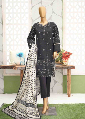 Bin Saeed Fabric - WKE-058-3 Piece Khaddar Embroidered Suit