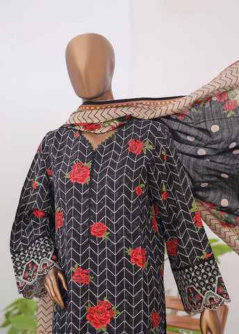 Bin Saeed Fabric - WKE-058 F-3 Piece Khaddar Embroidered Stitched Suit