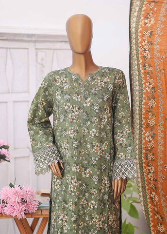 Bin Saeed Fabric - WKE-058 F A-3 Piece Khaddar Embroidered Stitched Suit