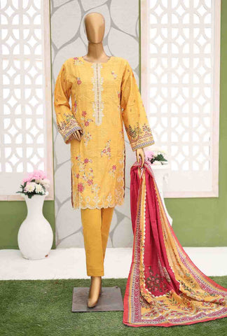 Bin Saeed Fabric - WKE-060-3 Piece Khaddar Embroidered Suit