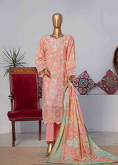 WKE-060 C -3 Piece Khaddar Embroidered Stitched Suit