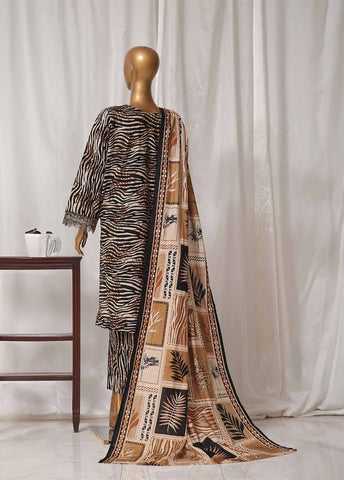 Bin Saeed Fabric - WKE-061 M-3 Piece Khaddar Embroidered Stitched Suit