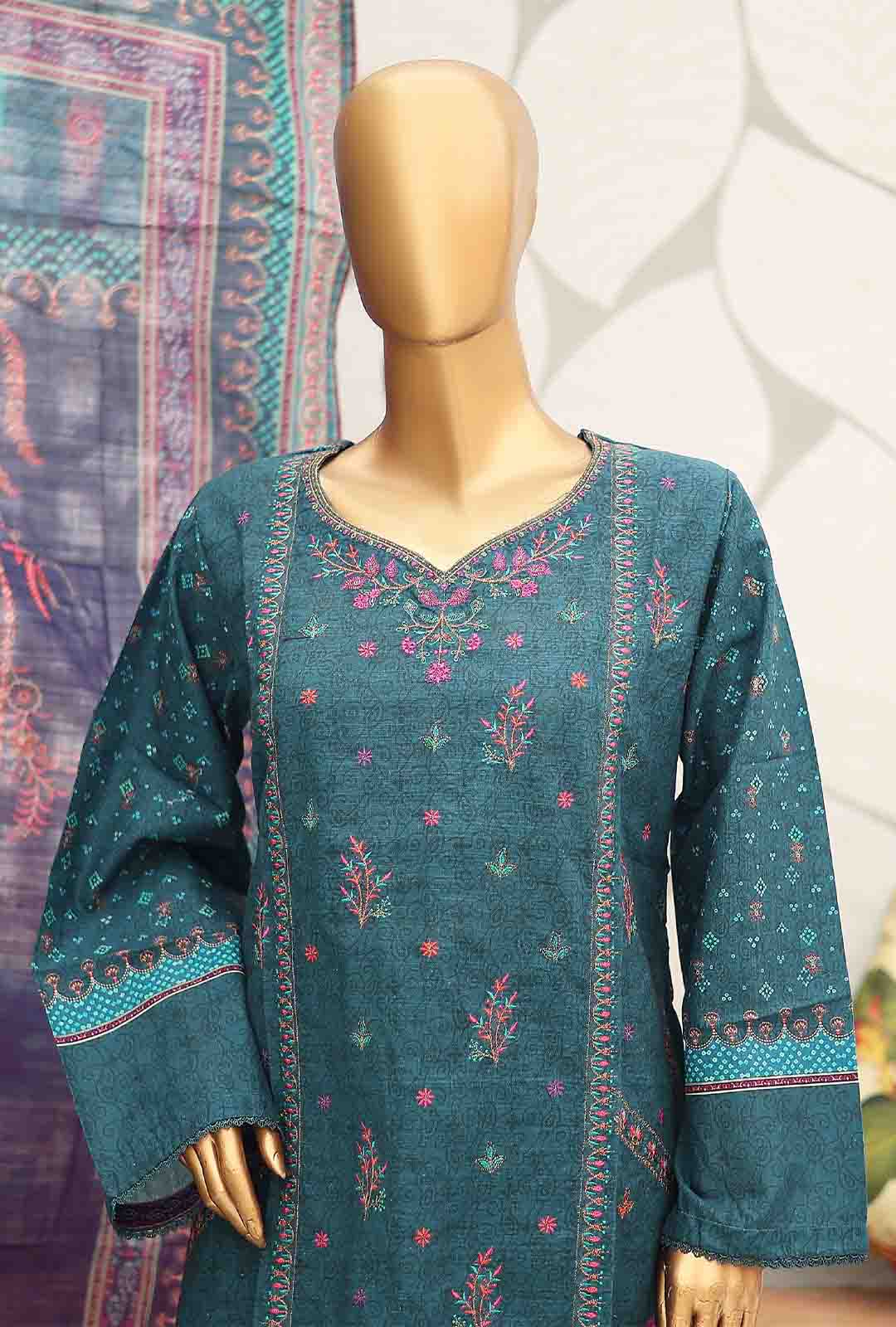 Bin Saeed Fabric - WKE-062-3 Piece Khaddar Embroidered Suit