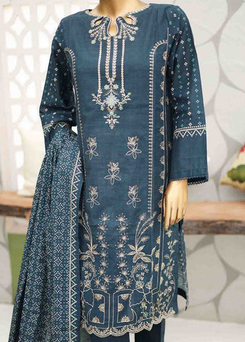 Bin Saeed Fabric - WKE-063 -3 Piece Khaddar Chikankari Stitched Suit