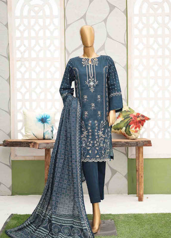 Bin Saeed Fabric - WKE-063 -3 Piece Khaddar Chikankari Stitched Suit