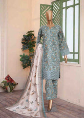 WKE-064 A -3 Piece Khaddar Chikankari Stitched Suit