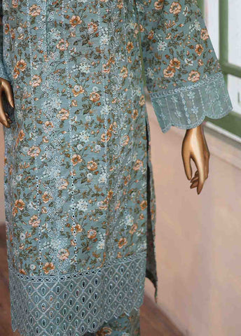 Bin Saeed Fabric - WKE-064 A -3 Piece Khaddar Chikankari Stitched Suit