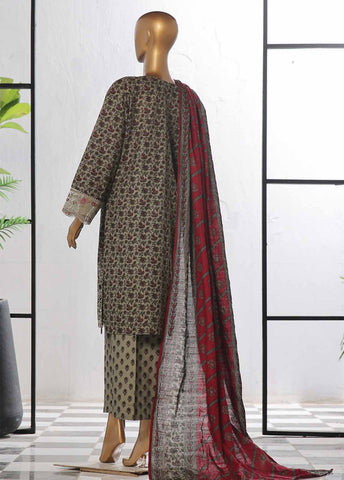 Bin Saeed Fabric - WKE-065 -3 Piece Khaddar Chikankari Stitched Suit