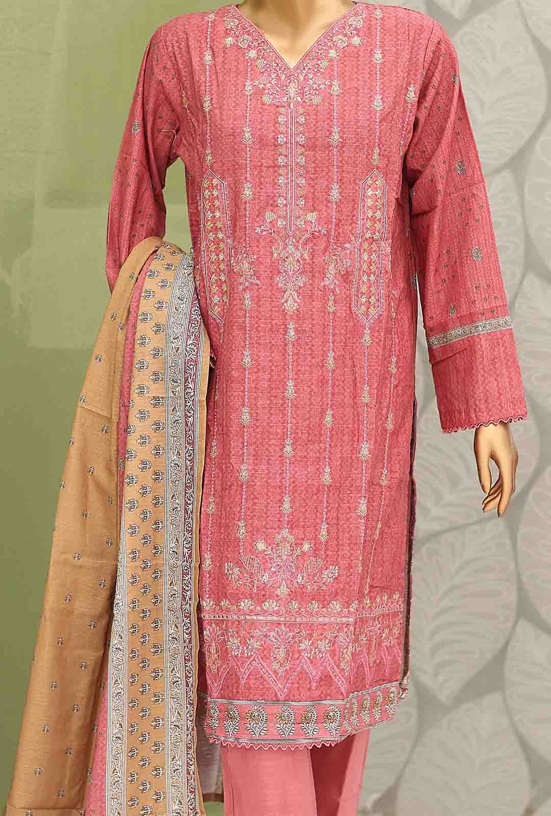 Bin Saeed Fabric - WKE-066-3 Piece Khaddar Embroidered Suit
