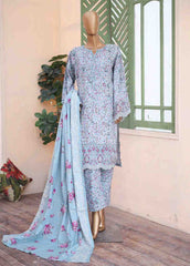 WKE-066 A -3 Piece Khaddar Chikankari Stitched Suit