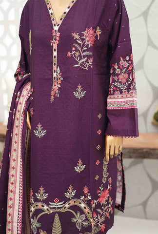 Bin Saeed Fabric - WKE-068-3 Piece Khaddar Embroidered Suit