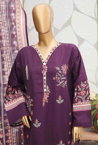 Bin Saeed Fabric - WKE-068-3 Piece Khaddar Embroidered Suit