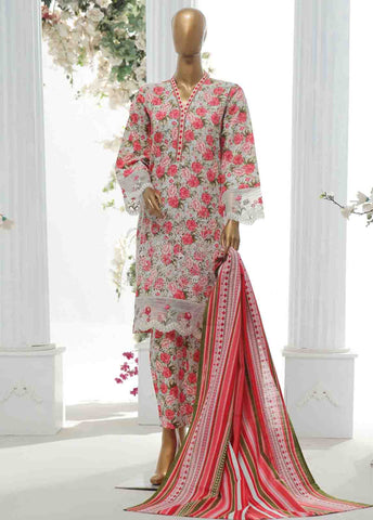 Bin Saeed Fabric - WKE-068 A -3 Piece Khaddar Chikankari Stitched Suit