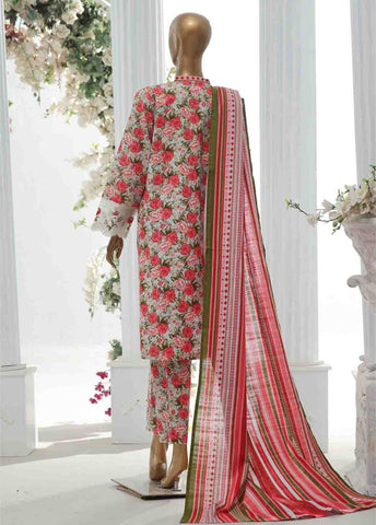 Bin Saeed Fabric - WKE-068 A -3 Piece Khaddar Chikankari Stitched Suit
