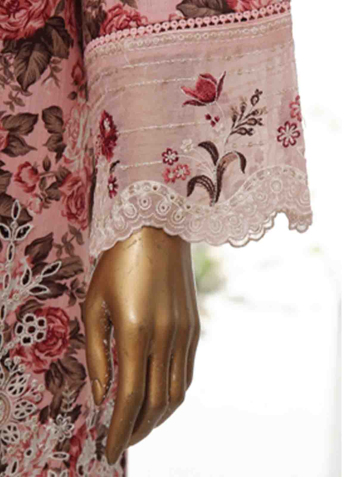 Bin Saeed Fabric - WKE-069 A -3 Piece Khaddar Chikankari Stitched Suit