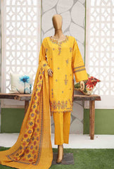 WKE-070-3 Piece Khaddar Embroidered Suit