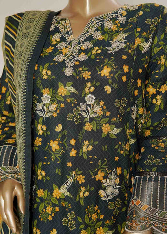 Bin Saeed Fabric - WKE-070 B-3 Piece Khaddar Embroidered Stitched Suit