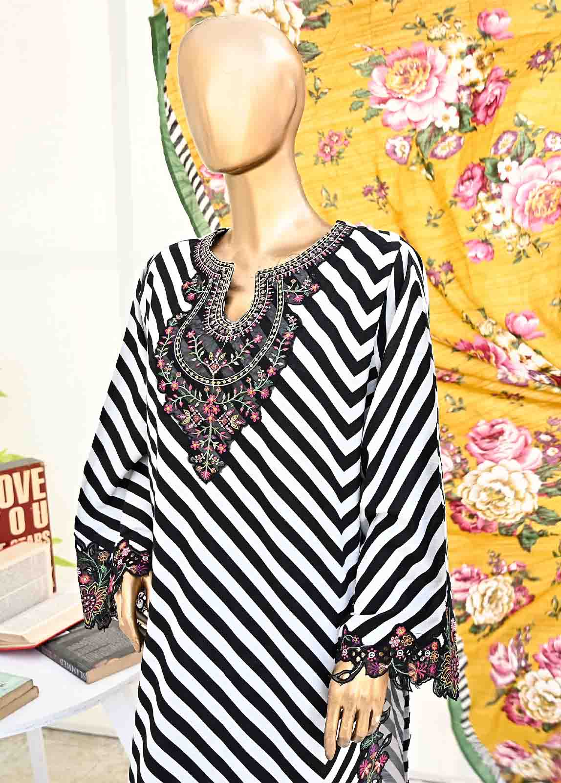 Bin Saeed Fabric - WKE-071-3 Piece Khaddar Embroidered collection