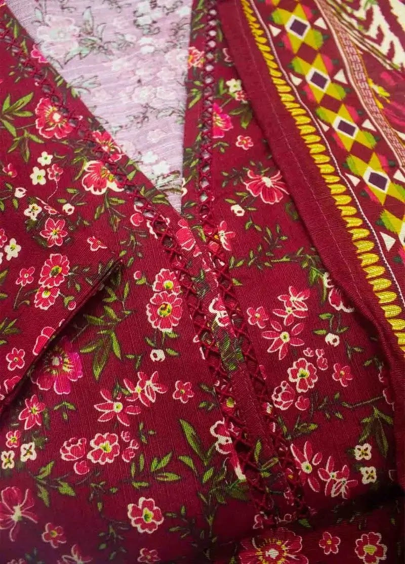 Bin Saeed Fabric - WKE-075- 3 Piece Khaddar Emboidered Stitched Suit