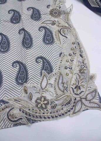 Bin Saeed Fabric - WKE-076 B-3 Piece Khaddar Embroidered Stitched Suit