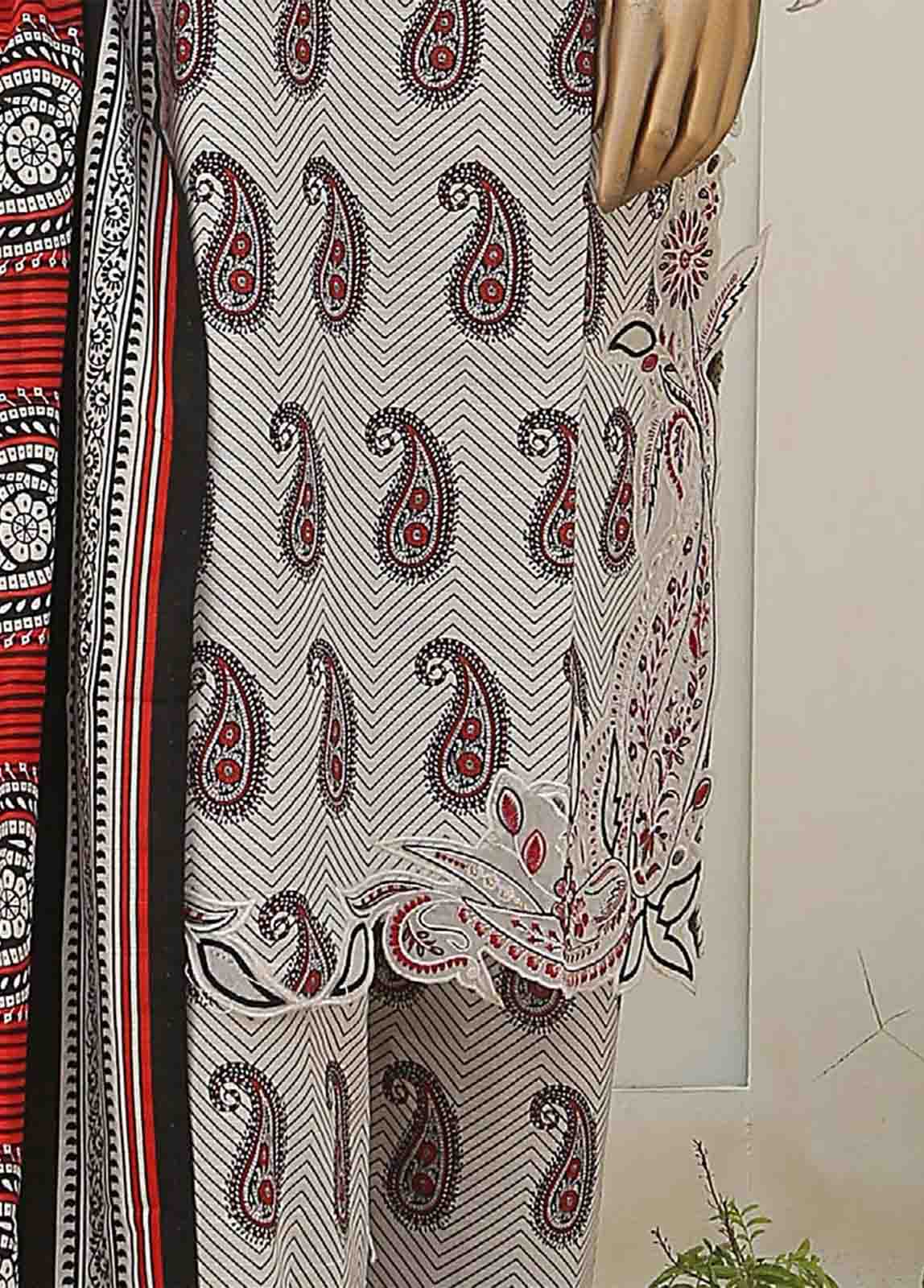 Bin Saeed Fabric - WKE-077-3 Piece Khaddar Embroidered