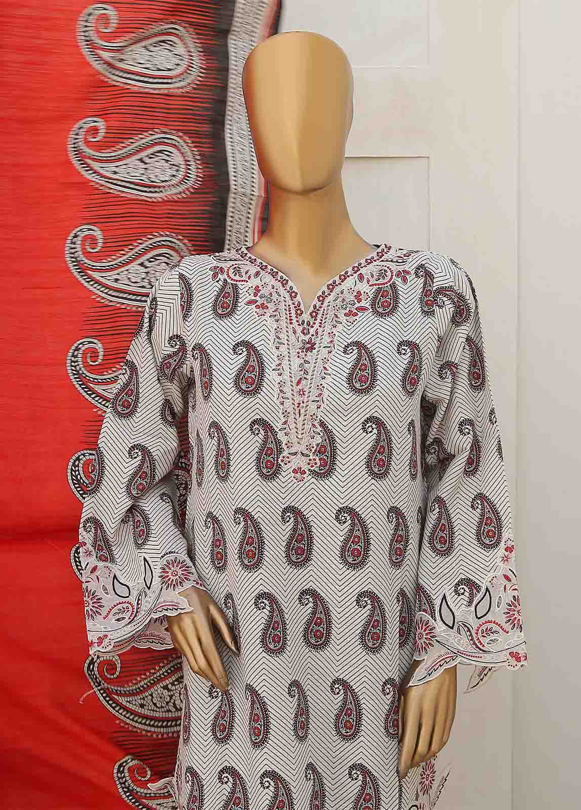 WKE-077-3 Piece Khaddar Embroidered