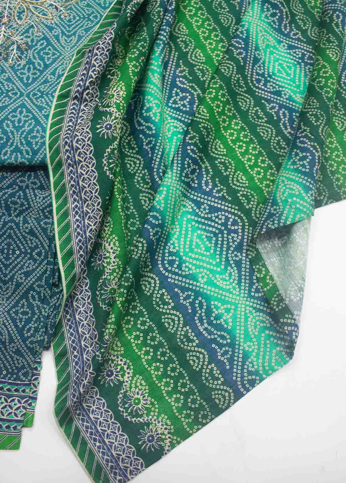 Bin Saeed Fabric - WKE-080- 3 Piece Khaddar Emboidered Stitched Suit