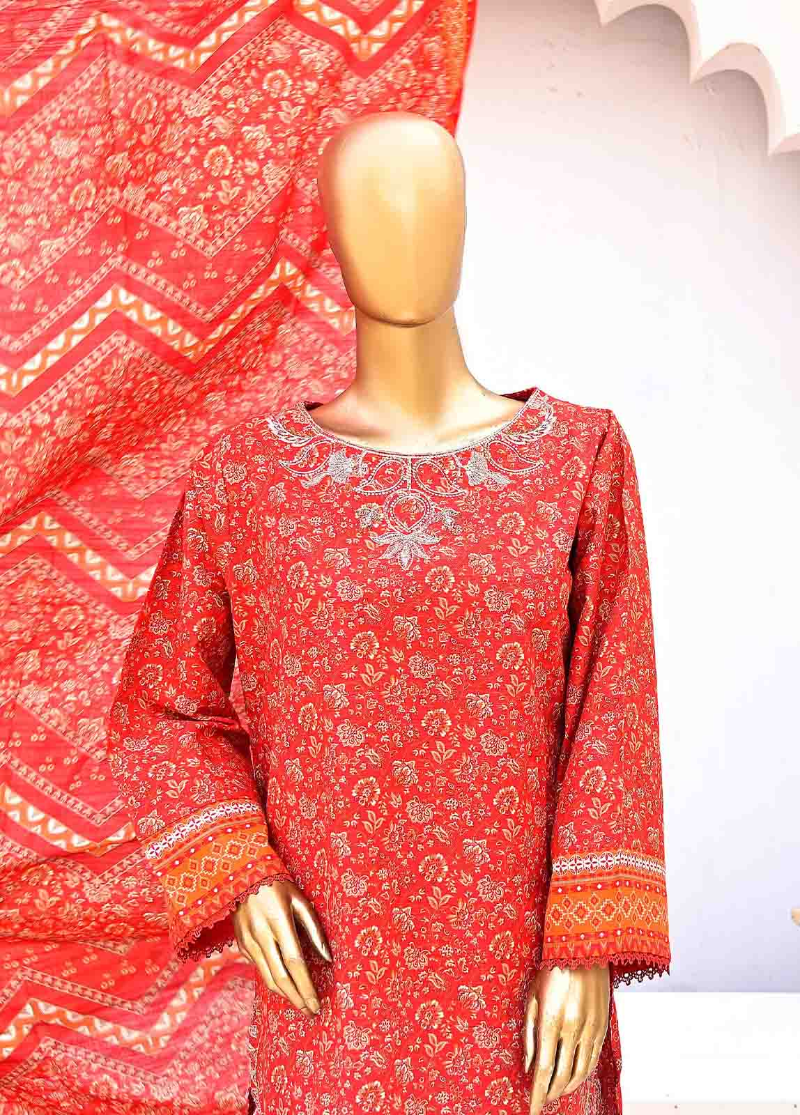 Bin Saeed Fabric - WKE-083-3 Piece Khaddar Embroidered collection