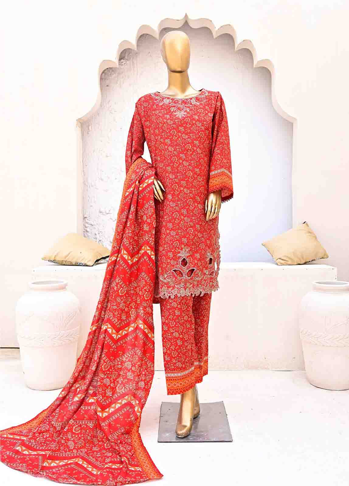 WKE-083-3 Piece Khaddar Embroidered collection