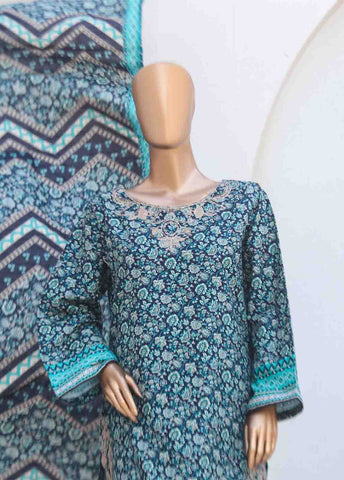 Bin Saeed Fabric - WKE-084-3 Piece Khaddar Embroidered collection