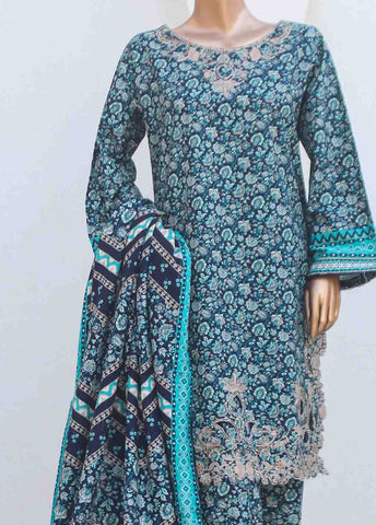 Bin Saeed Fabric - WKE-084-3 Piece Khaddar Embroidered collection