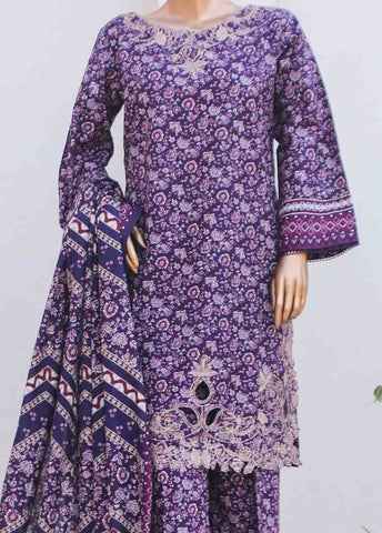 Bin Saeed Fabric - WKE-085-3 Piece Khaddar Embroidered collection