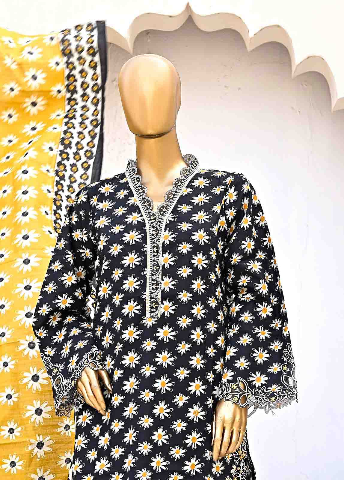 Bin Saeed Fabric - WKE-090-3 Piece Khaddar Embroidered collectio