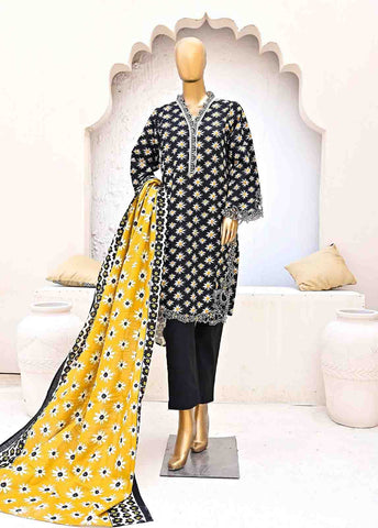 Bin Saeed Fabric - WKE-090-3 Piece Khaddar Embroidered collectio