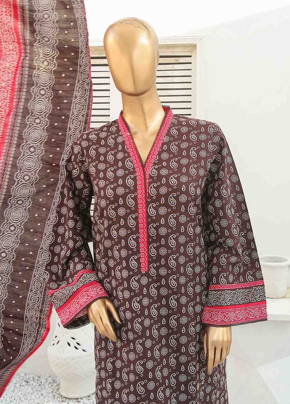 Bin Saeed Fabric - WKF-003-3 Piece Khaddar Printed
