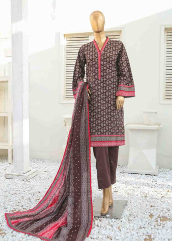 Bin Saeed Fabric - WKF-003-3 Piece Khaddar Printed