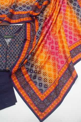 Bin Saeed Fabric - WKF-009-3 Piece Khaddar Printed Suit