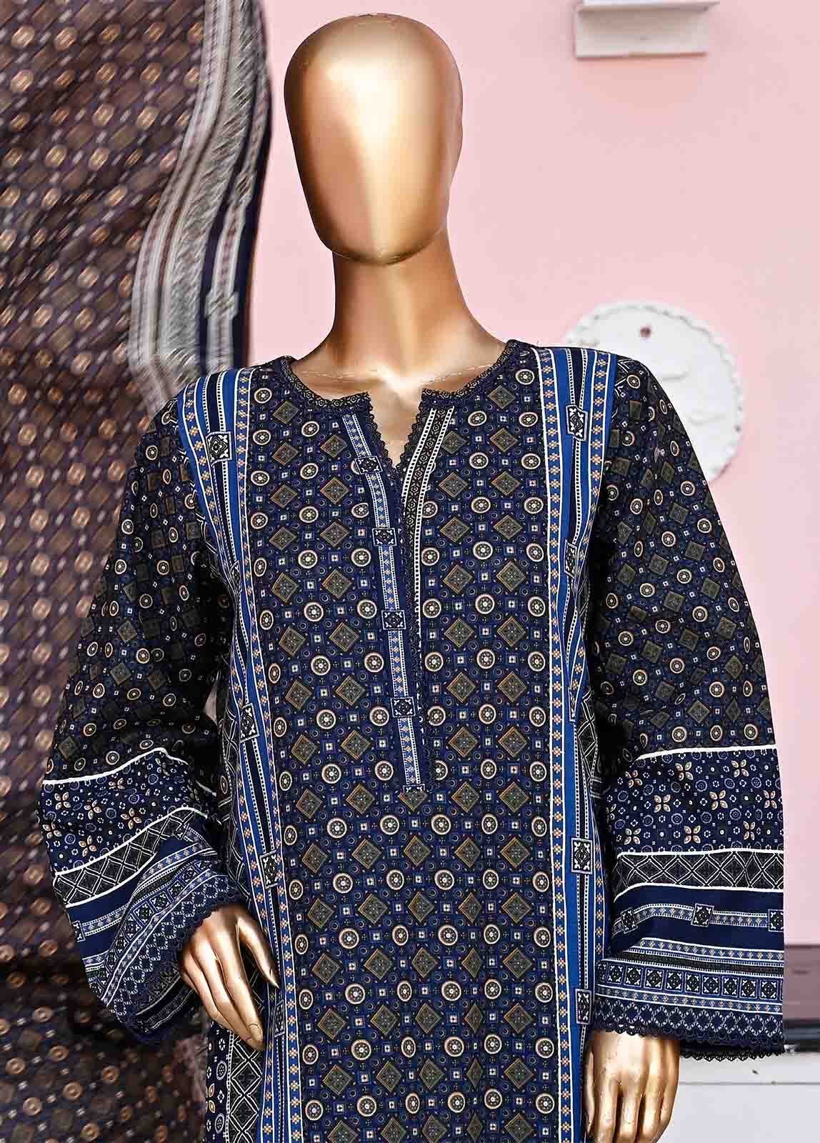 Bin Saeed Fabric - WKF-011-3 Piece Khaddar Printed collection