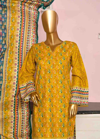 Bin Saeed Fabric - WKF-0127-3 Piece Khaddar Printed collection