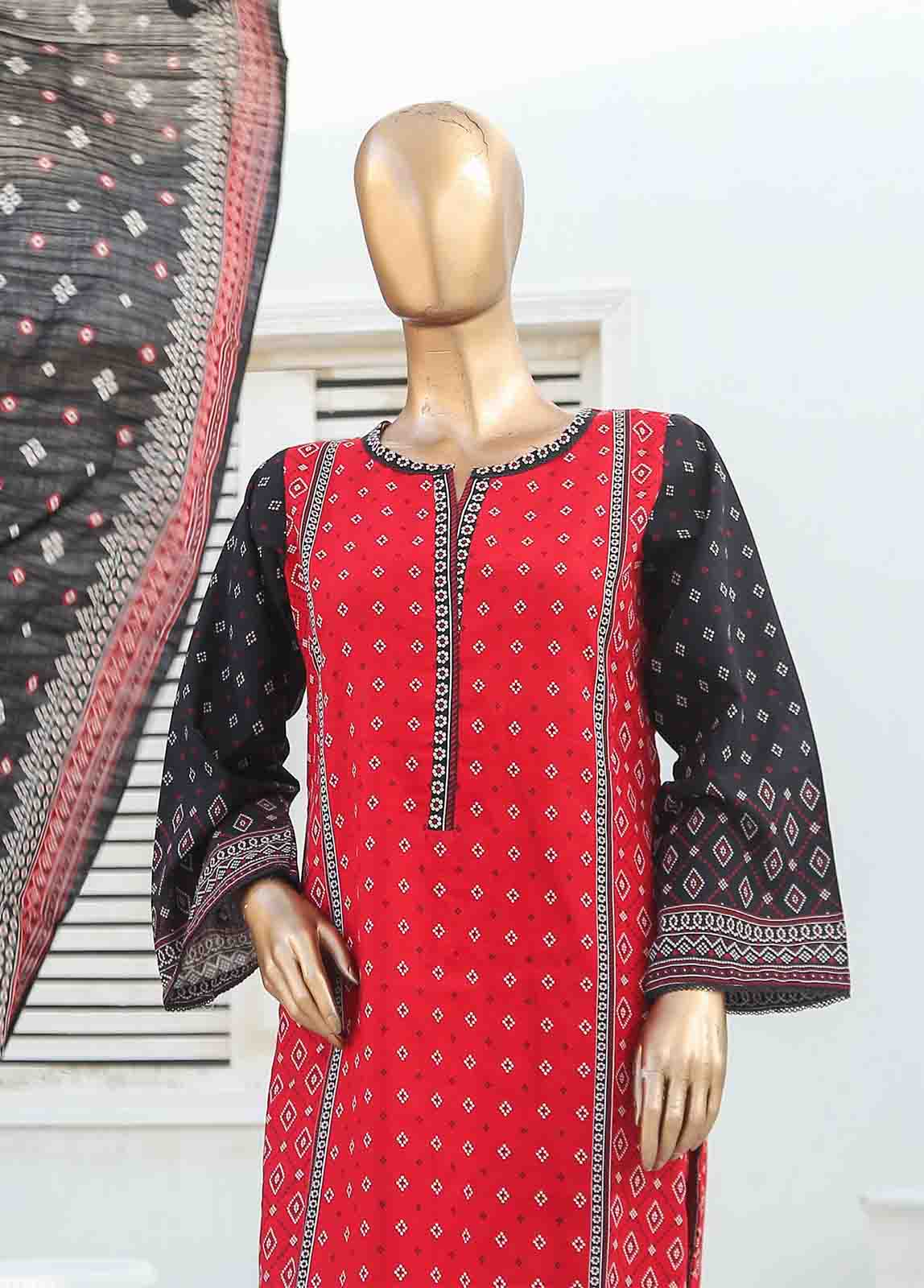 Bin Saeed Fabric - WKF-013-3 Piece Khaddar Printed