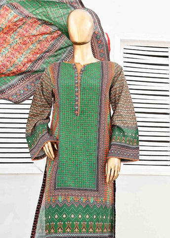 Bin Saeed Fabric - WKF-0131-3 Piece Khaddar Printed collection