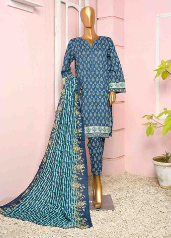 Bin Saeed Fabric - WKF-0160-3 Piece Khaddar Printed collection