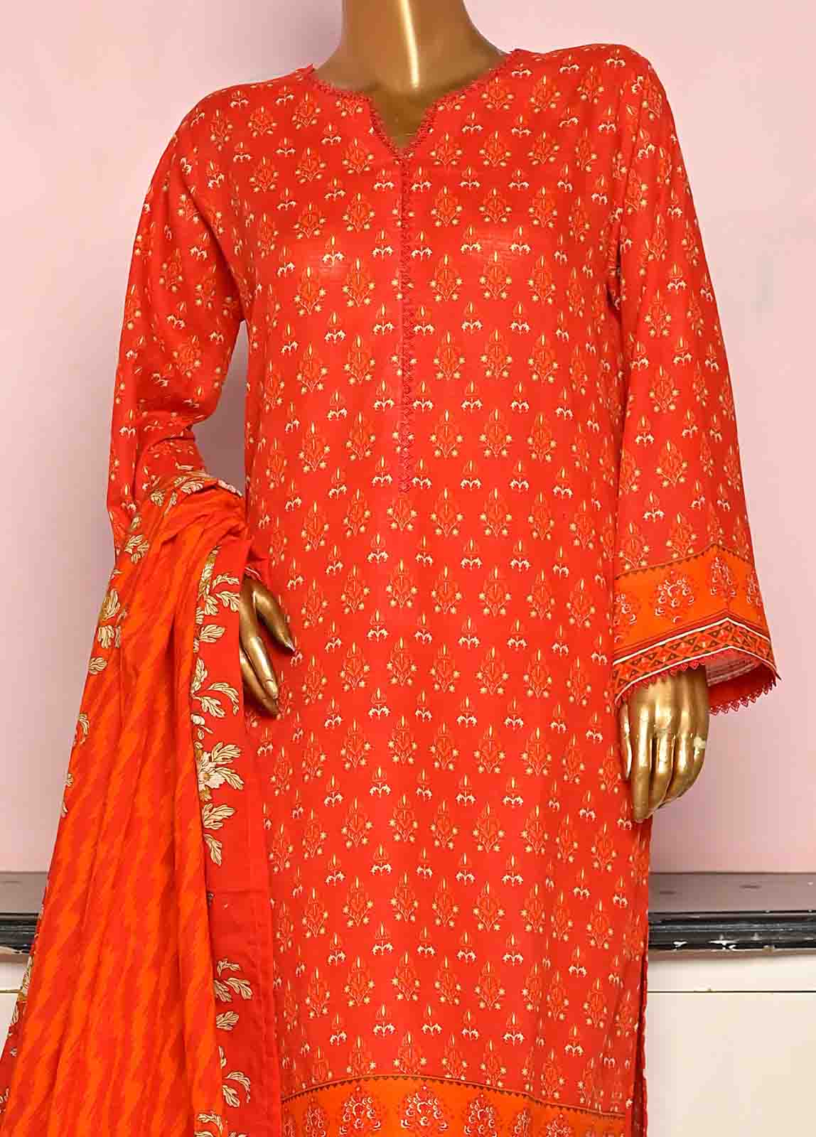 Bin Saeed Fabric - WKF-0161-3 Piece Khaddar Printed collection