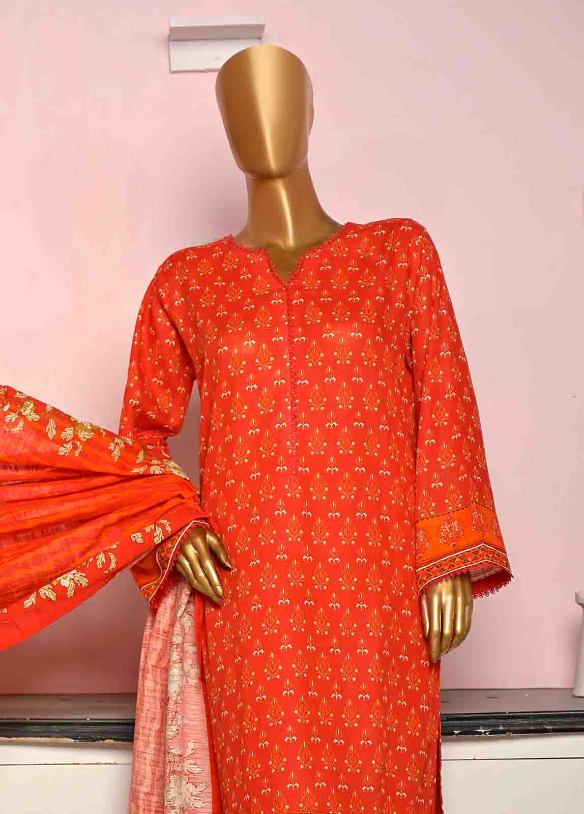 Bin Saeed Fabric - WKF-0161-3 Piece Khaddar Printed collection