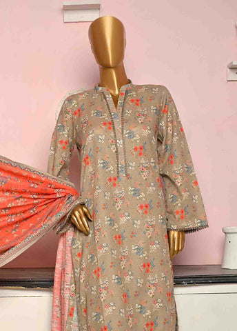 Bin Saeed Fabric - WKF-0162-3 Piece Khaddar Printed collection