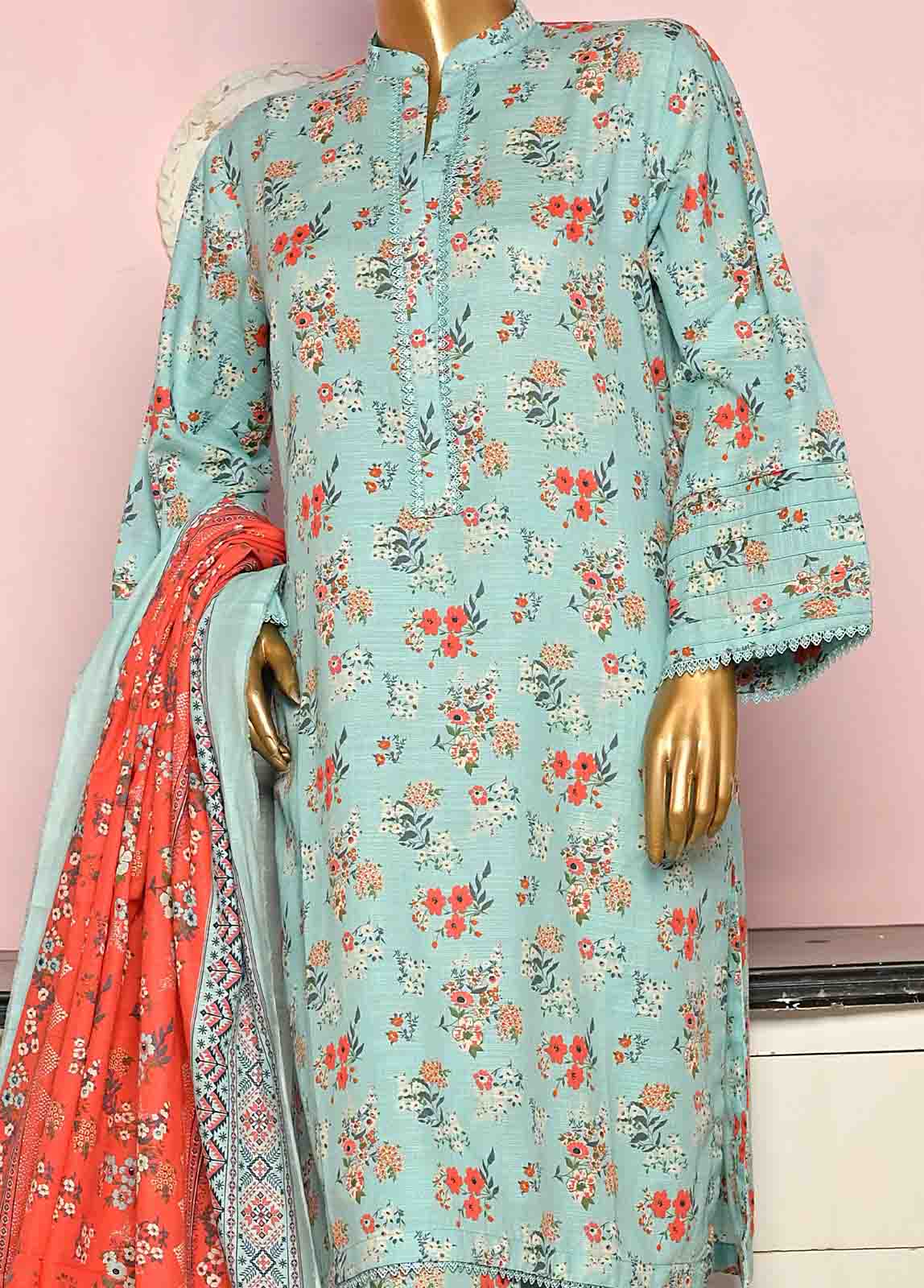 Bin Saeed Fabric - WKF-0163-3 Piece Khaddar Printed collection