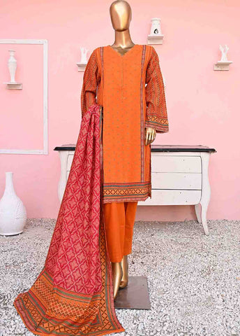 Bin Saeed Fabric - WKF-030-3 Piece Khaddar Printed collection